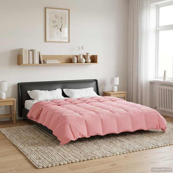 vidaXL Summer Duvet Quilted Pink 240 x 260 cm Microfiber