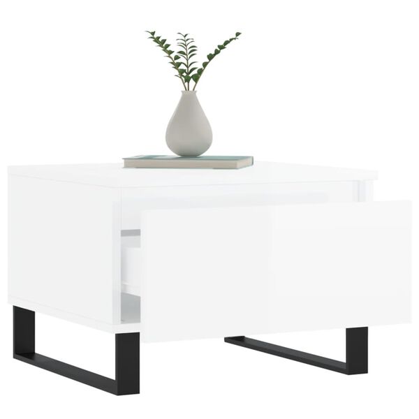 vidaXL Coffee Tables 2 pcs High Gloss White 50x46x35 cm Engineered Wood