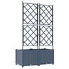 vidaXL Garden Planter 2 pcs Grey 80 x 40 x 143 cm Plastic