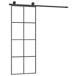 vidaXL Sliding Door with Hardware Set 76x205 cm ESG Glass&Aluminium