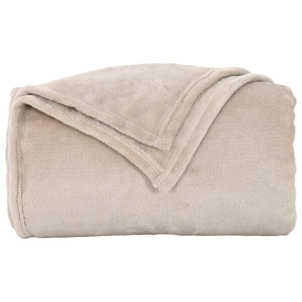 vidaXL Throw Blanket Beige 130 x 150 cm Fleece