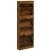 vidaXL Shoe Cabinet Smoked Oak 59x17x169 cm Engineered Wood