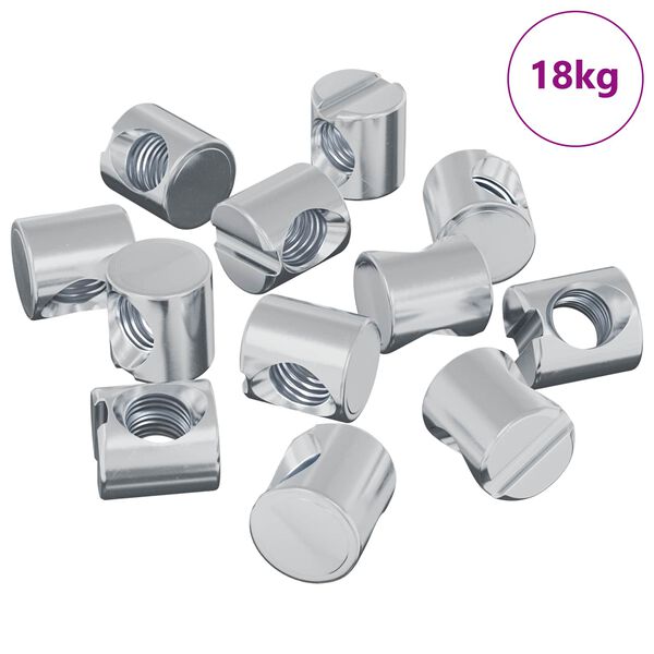 vidaXL Barrel Nuts 4500 pcs Silver M6 x 12 mm (Thread Diameter x H)