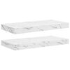 vidaXL Wall Shelf 2 pcs White Marble 50 x 23.5 x 3.8 cm
