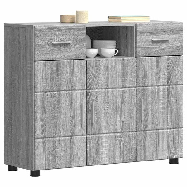 vidaXL Wooden Cabinet Grey Sonoma 88.5 x 30.5 x 73 cm Engineered Wood