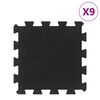 vidaXL Rubber Floor Tiles 9 pcs Black 16 mm 30x30 cm