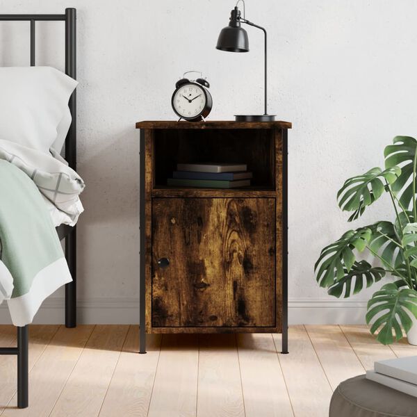 vidaXL Bedside Cabinet Smoked Oak 40x42x60 cm Engineered Wood