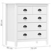 vidaXL Sideboard Hill White 79x40x80 cm Solid Pine Wood