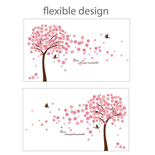 WALPLUS Home Decoration Sticker Cherry Blossom 320x180cm Pink