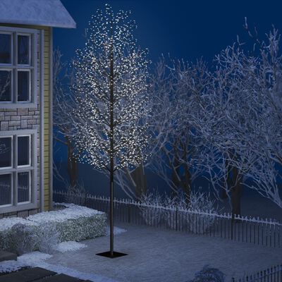 vidaXL Christmas Tree 2000 LEDs Cold White Light Cherry Blossom 500 cm