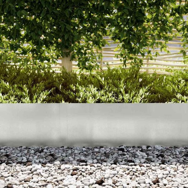 vidaXL Lawn Edging 10 pcs Silver 100 x 0.05 x 30 cm Stainless Steel