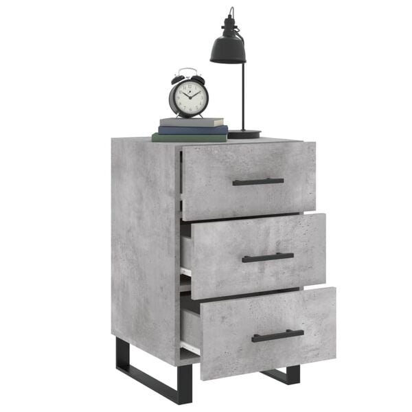 vidaXL Bedside Cabinet Concrete Grey 40x40x66 cm Engineered Wood