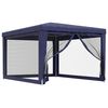 vidaXL Party Tent with 4 Mesh Sidewalls Blue 3x4 m HDPE