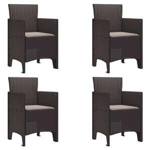 vidaXL Garden Chair 4 pcs Brown 53 x 49 x 85 cm PP