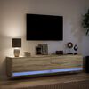 vidaXL TV Wall Cabinet with LED Sonoma Oak 180x31x38 cm