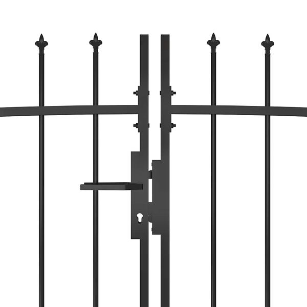 vidaXL Garden Fence Gate Woerden with Spear Top 5x1.5 m Black