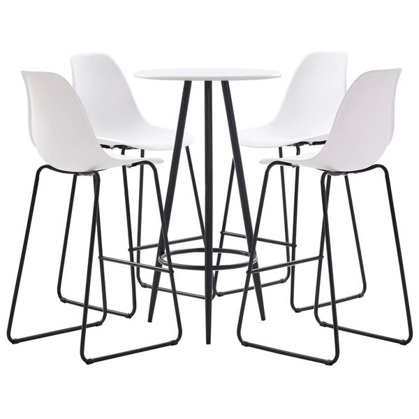 vidaXL 5 Piece Bar Set Plastic White