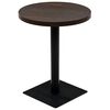 vidaXL Bistro Table MDF and Steel Round 60x75 cm Dark Ash