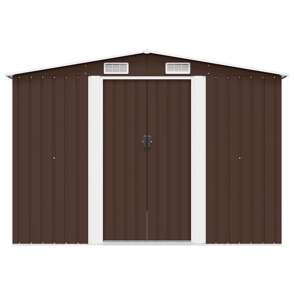 vidaXL Garden Shed 257x298x178 cm Metal Brown