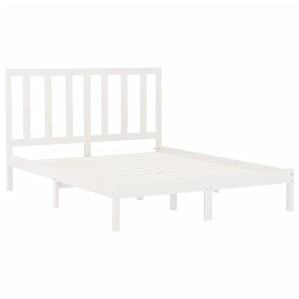 vidaXL Bed Frame without Mattress White 160x200 cm Solid Wood