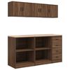 vidaXL Garage Cabinets 6 pcs Brown Oak Engineered Wood