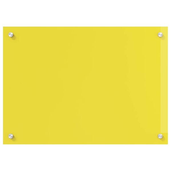 vidaXL Kitchen Backsplash Yellow 70 x 60 cm Tempered Glass