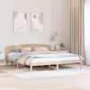vidaXL Bed Frame with Headboard Natural 200 x 200 cm Solid Pine Wood