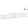 vidaXL Arched Gabion Baskets 15 pcs 400x50x40/60 cm Galvanised Iron