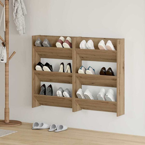 vidaXL Shoe Cabinet 2 pcs Artisan Oak 60 x 18 x 90 cm Engineered Wood