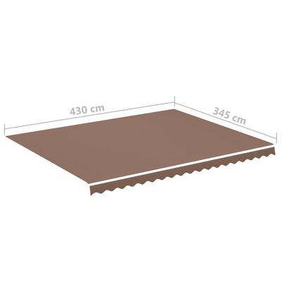 vidaXL Replacement Fabric for Awning Brown 4.5x3.5 m