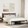 vidaXL Metal Bed Frame without Mattress Smoked Oak 140x190 cm