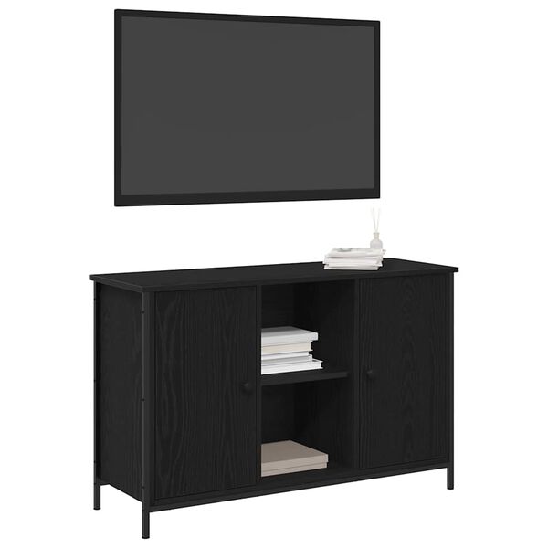 vidaXL TV Cabinet Set Black Oak 101 x 35 x 65 cm Engineered Wood