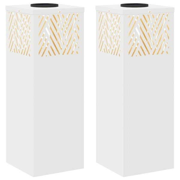 vidaXL Solar LED Pathway Light 2 pcs White Cold Rolled Steel