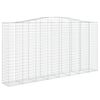 vidaXL Arched Gabion Basket 400x50x200/220 cm Galvanised Iron