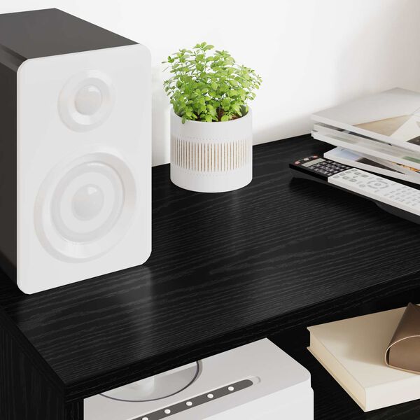 vidaXL TV Cabinet Black Oak 60 x 35 x 40 cm Engineered Wood