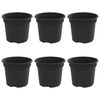 vidaXL Round Flower Pot 6 pcs Black &Oslash; 12.5 x 10 cm Plastic