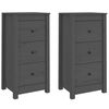 vidaXL Sideboards 2 pcs Grey 40x35x80 cm Solid Wood Pine