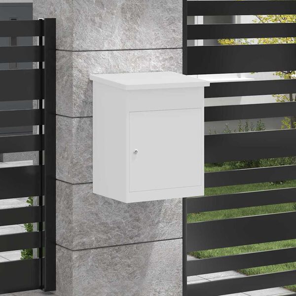 vidaXL Parcel Drop Box White 44 x 35 x 59 cm Steel