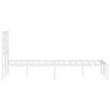 vidaXL Metal Bed Frame without Mattress with Headboard White 140x190cm
