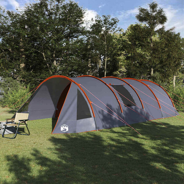 vidaXL Tunnel Tent with Roof Grey and Orange 890 x 470 x 220 cm