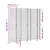 vidaXL Room Divider 6 Panels Black Solid Wood Paulownia