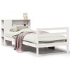 vidaXL Bookcase Bed without Mattress White 75x190 cm Small Single Solid Wood Pine