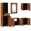 vidaXL Bathroom Furniture Set with Shelf 5 pcs Walnut Solid Mango Wood