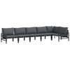 vidaXL Garden Sofa Set with Cushion 6 pcs Black Steel