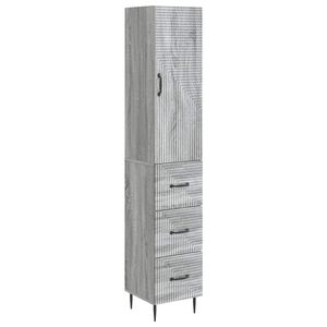 vidaXL Cabinet Set 2 pcs 33 x 34.5 x 90 cm Engineered Wood Grey Sonoma