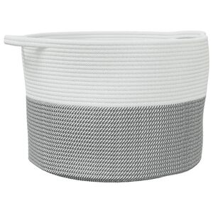 vidaXL Laundry Basket Grey and White &Oslash;55x36 cm Cotton