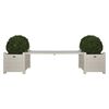 Esschert Design Planters with Bridge Bench White CF33W