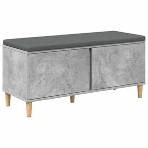 vidaXL Hall Bench with Cushion Concrete Grey 100 x 38 x 46 cm
