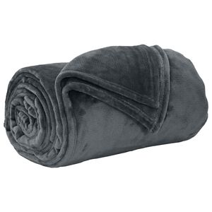 vidaXL Throw Blanket Dark Grey 130 x 150 cm 0.51 kg Fleece