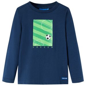 vidaXL Kids' T-shirt with Long Sleeves Navy Blue 104
